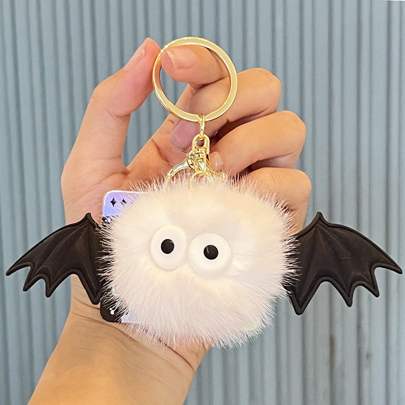 Wholesale Cute Cat Head Plush Ball Keychain